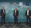 Martin Daum, CEO Daimler Truck; Matthias Gründler, CEO Tratopn Group sowie Martin Lundstedt, Präsident und CEO Volvo Group (v. l.)